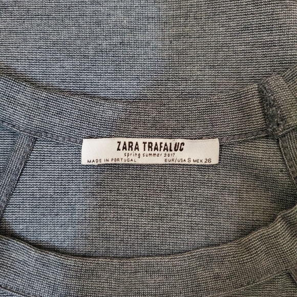 Zara Trafaluc silver grey knee length bodycon halter dress size 2 - Picture 3 of 3